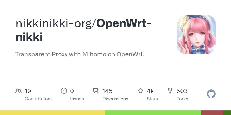 GitHub - nikkinikki-org/OpenWrt-nikki: Transparent Proxy with Mihomo on OpenWrt.