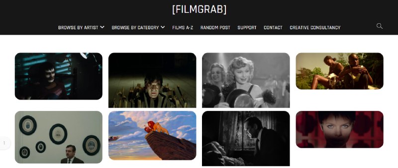 #电影 #剧照 FilmGrab 电影剧照档案库，包含来自 3300 多部电影的 10 万多张截图，全部由维护者精心挑选，清晰度方面也都还不错，网站已经运营超过 14 年了，完全免费，图片右键另存为即可保存，无需注册登陆