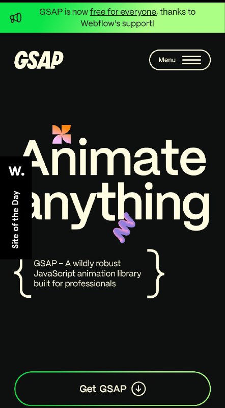 🦄GSAP - WEB动画库一款基于 JavaScript 的 web 动画库，简单几行代码就能写出丝滑流畅、高性能的动画效果，经过多年的优化，动画效果丝般流畅，尤其是移动端表现，吊打很多知名的动画库GSAP 是为专业动画构建的 JavaScript 动画库，支持动画颜色，贝塞尔，css 属性，数组、动态平滑反转，相对值，自动适应等动画参数，在它面前，其他动画引擎看起来像廉价玩具一样🔗网站链接：点击打开🦄GSAP - WEB动画库一款基于 JavaScript 的 web 动画库，简单几行代码就能写出丝滑流畅、高性能的动画效果，经过多年的优化，动画效果丝般流畅，尤其是移动端表现，吊打很多知名的动画库GSAP 是为专业动画构建的 JavaScript 动画库，支持动画颜色，贝塞尔，css 属性，数组、动态平滑反转，相对值，自动适应等动画参数，在它面前，其他动画引擎看起来像廉价玩具一样🔗网站链接：点击打开